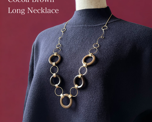 アクセサリー cocoa ココアブラウン ドット ガラス ビーズ ネックレス 茶色 ブラウン