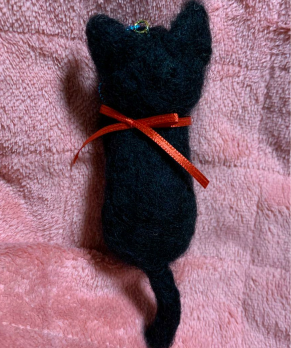 羊毛フェルトハンドメイド黒猫ちゃん 3枚目の画像