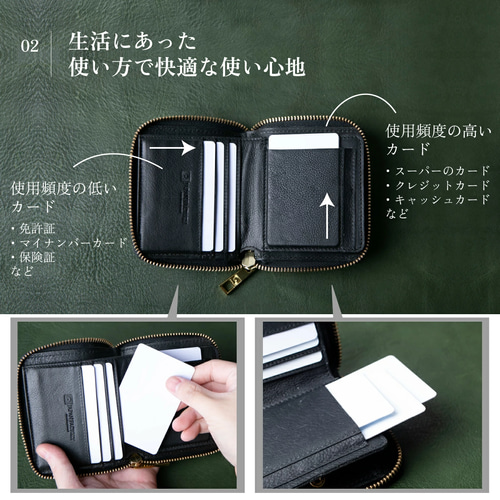 栃木レザー ラウンドファスナー ミニ財布 二つ折り財布 本革