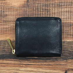 栃木レザー ラウンドファスナー ミニ財布 二つ折り財布 本革 コンパクト財布 ギフト 全5色 JAW007 15枚目の画像