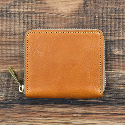 栃木レザー ラウンドファスナー ミニ財布 二つ折り財布 本革 コンパクト財布 ギフト 全5色 JAW007 17枚目の画像