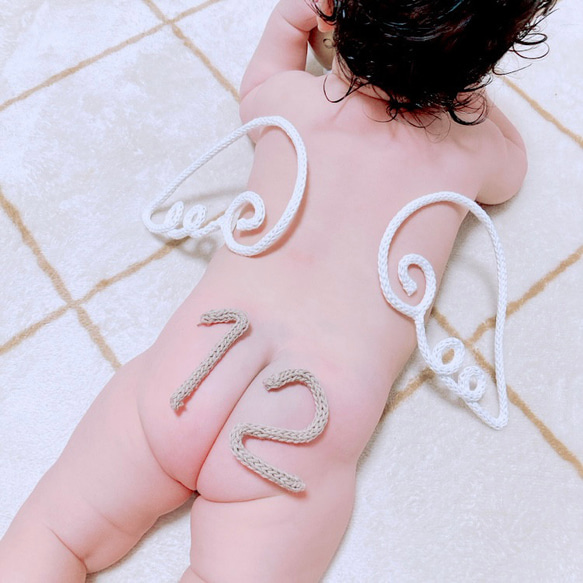 ウールレター　ハーフバースデー　１／２　男の子 2枚目の画像