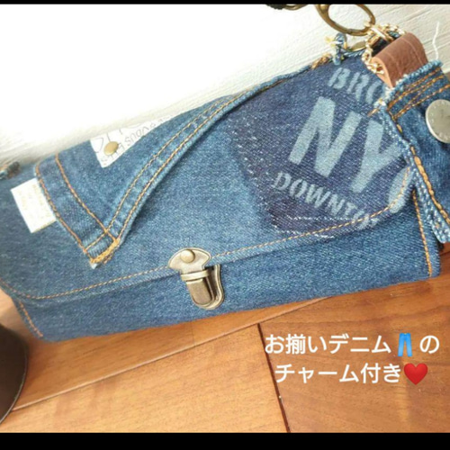 No.321【DENIM✖️ステンシルカモフラWallet】お財布ショルダーバッグ