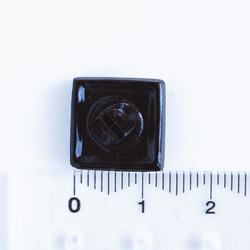 (3個) チェコ製 ヴィンテージ　黒ガラスボタン 四角 4枚目の画像