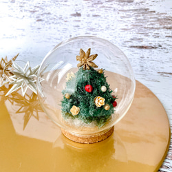 スノードーム風クリスマスツリー　/プリザーブドフラワー/クリスマス/インテリア 6枚目の画像