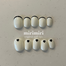 161 〗ネイルチップ バレンタイン ハートネイル ガーリー ボルドー