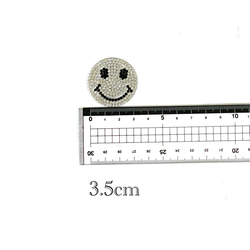 20枚セット キラキラワッペン　スマイルワッペン　シルバー　アイロンワッペン　デコ　ワッペン　ストーン　クリア 2枚目の画像