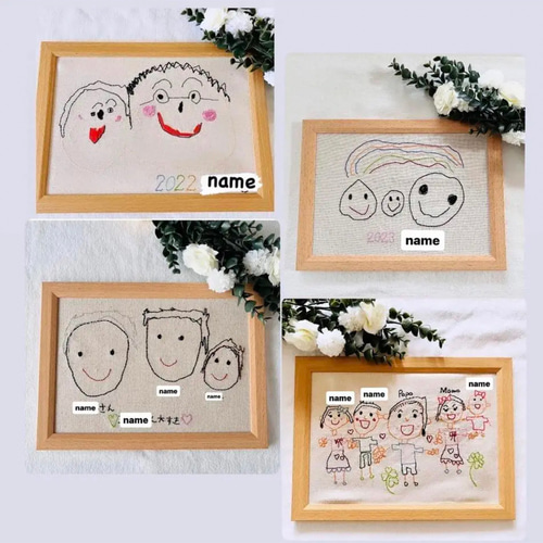 販売中】子どもの絵を刺繍アートに その他アート real clothes 通販  