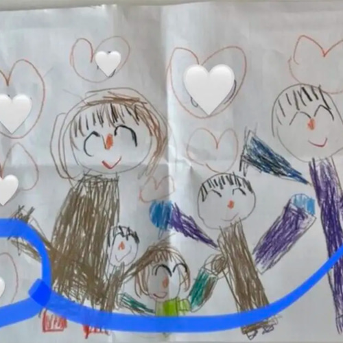 鉛筆画「Love nature」 B5大サイズ 販売中】子どもの絵を刺繍アートに