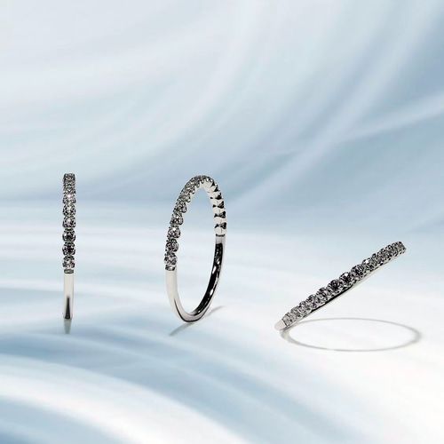 極細ハーフエタニティリング スキニーリング ハーフエタニティリング