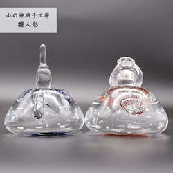 雛人形 コンパクト 置物 ガラス製 おしゃれ 手作り Glass Studio Uka yamanokami-305 1枚目の画像