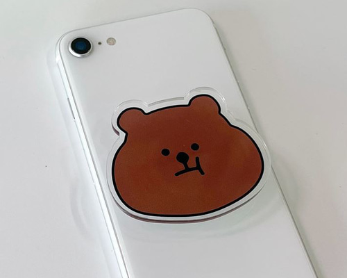 かわいいクォカ グリップトーク / 動物模様のスマホホルダー