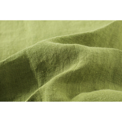 綿麻中綿ジャケット　暖かい中綿ジャケット　リネンジャケット　襟に手縫いライン　黄緑色　フリーサイズL264GR 12枚目の画像