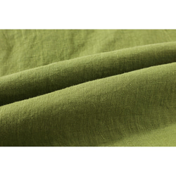 綿麻中綿ジャケット　暖かい中綿ジャケット　リネンジャケット　襟に手縫いライン　黄緑色　フリーサイズL264GR 11枚目の画像