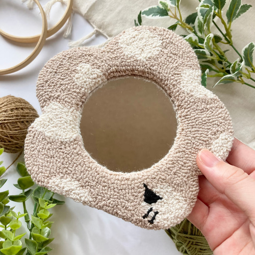 送料込み】羊 ミラー インテリア もこもこ 動物 プチギフト タフ