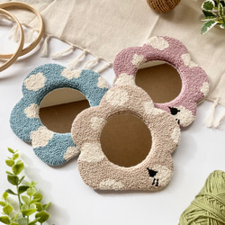 送料込み】羊 ミラー インテリア もこもこ 動物 プチギフト タフ