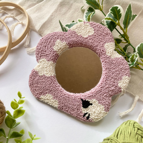 送料込み】羊 ミラー インテリア もこもこ 動物 プチギフト タフ