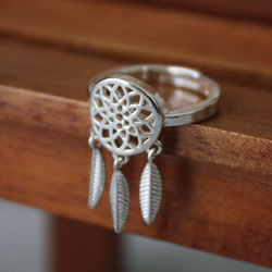 ドリームキャッチリング 夢をかなえる 願いを込めて 幸運 お守り 幸せを運ぶ A-175 3枚目の画像