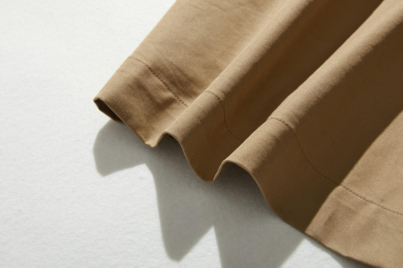羽織るだけで雰囲気格上げ　フード付きアウター　ロングコート  淡い茶色　230911-2 11枚目の画像