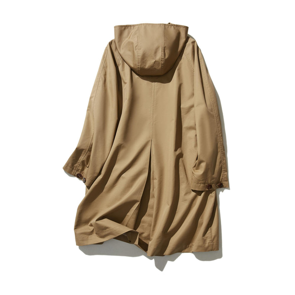 羽織るだけで雰囲気格上げ　フード付きアウター　ロングコート  淡い茶色　230911-2 8枚目の画像