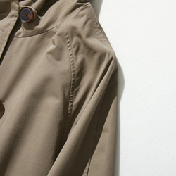 羽織るだけで雰囲気格上げ　フード付きアウター　ロングコート　くすみのある渋い茶色　230911-4 3枚目の画像