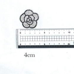 20枚セット　カメリアワッペン　花ワッペン　アイロンワッペン　キラキラワッペン　ワッペン　ストーン　シルバー 2枚目の画像