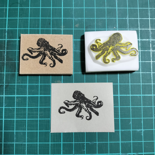 消しゴムはんこNo.90  ちびくまの魚つり 消しゴムはんこNo.90 ちびくまの魚つり