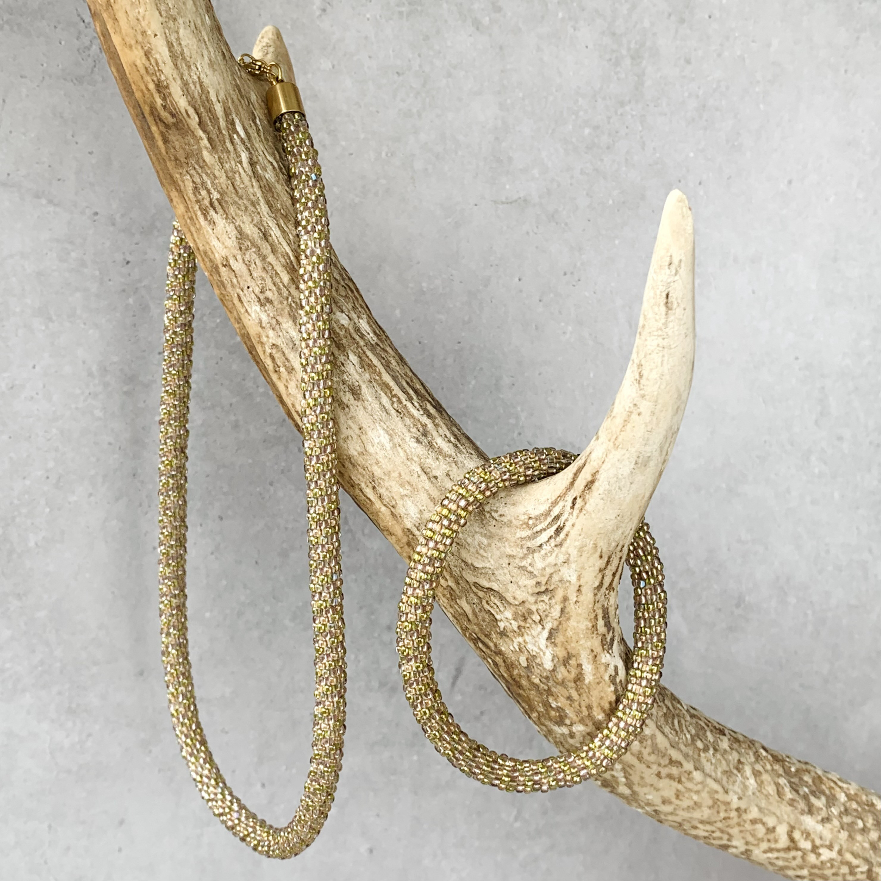 ビーズクロッシェネックレス×ブレスレットSET[harvest]