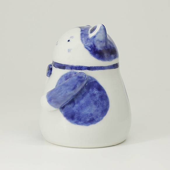 砥部焼 かわいい「招き猫」置物 ねこ tsuneoka ceramics tsuneoka-504 4枚目の画像