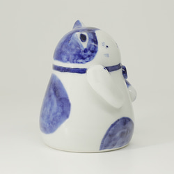 砥部焼 かわいい「招き猫」置物 ねこ tsuneoka ceramics tsuneoka-504 5枚目の画像