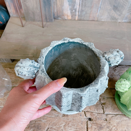 お得2つセット！現品のみ♡【サボテン型オシャレ陶器鉢 受け皿つき