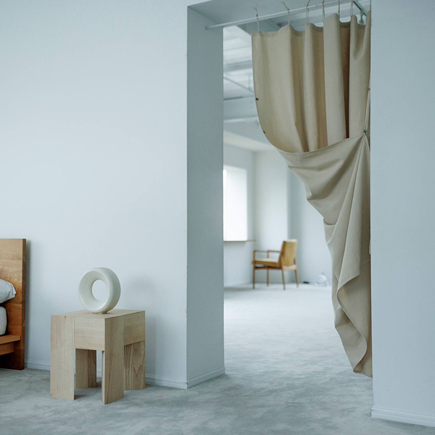 自然素材 ３か月で土に還る 和紙100％ 間仕切り 目隠し カーテン「kami 白茶薄地」ナチュラル シンプル