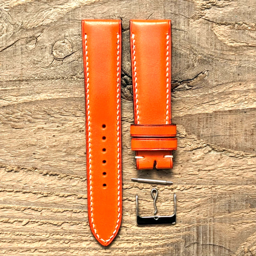 ワルピエ ブッテーロ イタリアンレザー オレンジ｜フルステッチ 時計