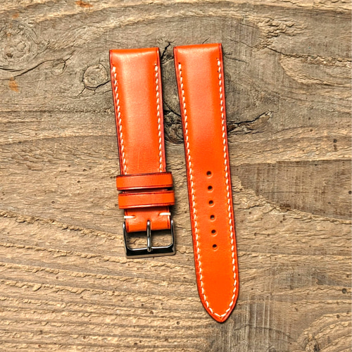 ワルピエ ブッテーロ イタリアンレザー オレンジ｜フルステッチ 時計