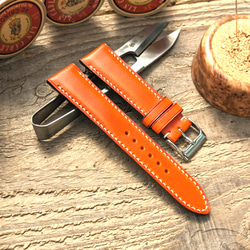 ワルピエ ブッテーロ イタリアンレザー オレンジ｜フルステッチ 時計