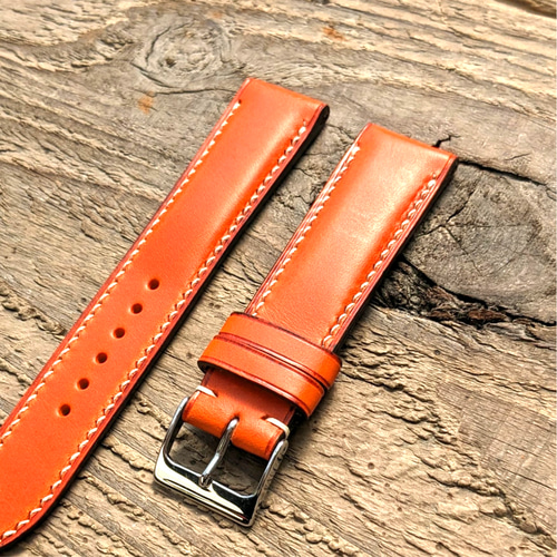 ワルピエ ブッテーロ イタリアンレザー オレンジ｜フルステッチ 時計