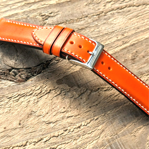 ワルピエ ブッテーロ イタリアンレザー オレンジ｜フルステッチ 時計