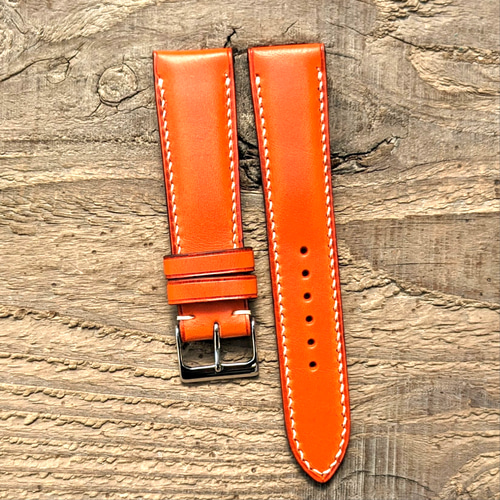 ワルピエ ブッテーロ イタリアンレザー オレンジ｜フルステッチ 時計
