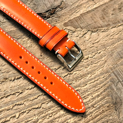 ワルピエ ブッテーロ イタリアンレザー オレンジ｜フルステッチ 時計