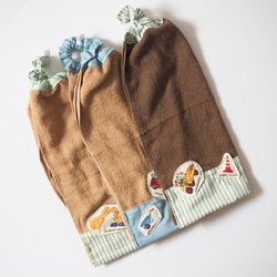 おりこうエプロン2枚set ハンドメイド おりこうエプロン タオルエプロン 布タグエプロン 2重 3枚セット