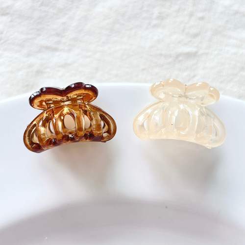 ミニ ヘアクリップ バンスクリップ 小さめ ハート 2個セット
