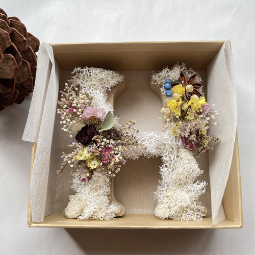 ドライフラワー イニシャルH インテリア置物 ドライフラワー ☆LOVE