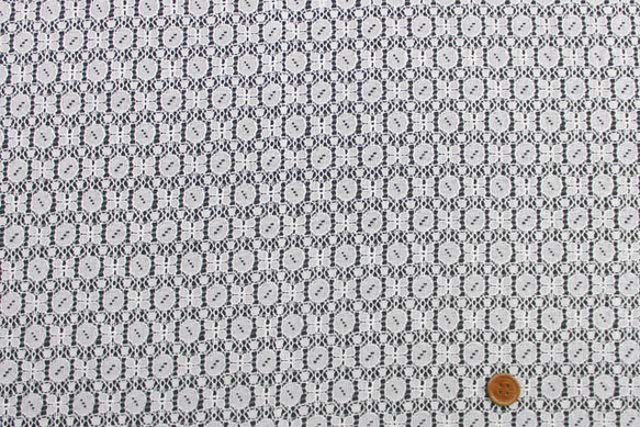 ラッセルレース生地　アイボリー　（約105ｃｍ×約50ｃｍ）　【ハンドメイドのための小さな布】　la793 1枚目の画像