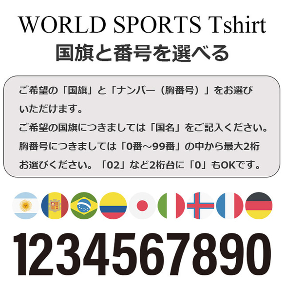 Tシャツ ラグビー 国旗とナンバーをプリント ティシャツ 3枚目の画像