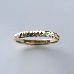 動画あり】K18 ドラゴンスキン リング 2mm ギラギラ オリジナルカット