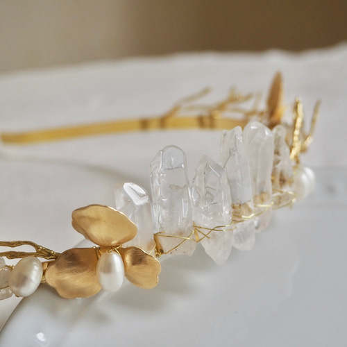 水晶ティアラ　水晶クラウン　ヘッドドレス　カチューシャ ViVi掲載】水晶ティアラ 水晶ヘッドドレス ティアラ – おしゃれ