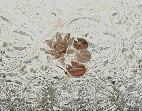 蓮の花　フォークリング　シルバー925 　フリーサイズ 1枚目の画像