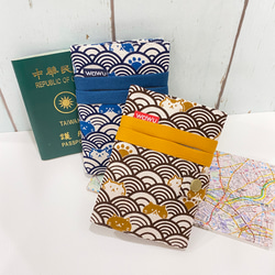 パスポート布カバー（猫青海波）受注生産※ 11枚目の画像