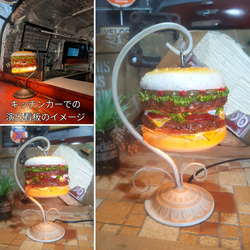 アメリカンダイナー ハンバーガー オーナメント ハンバーガー屋 オープン看板 52adf26c401407d85498604be421ca