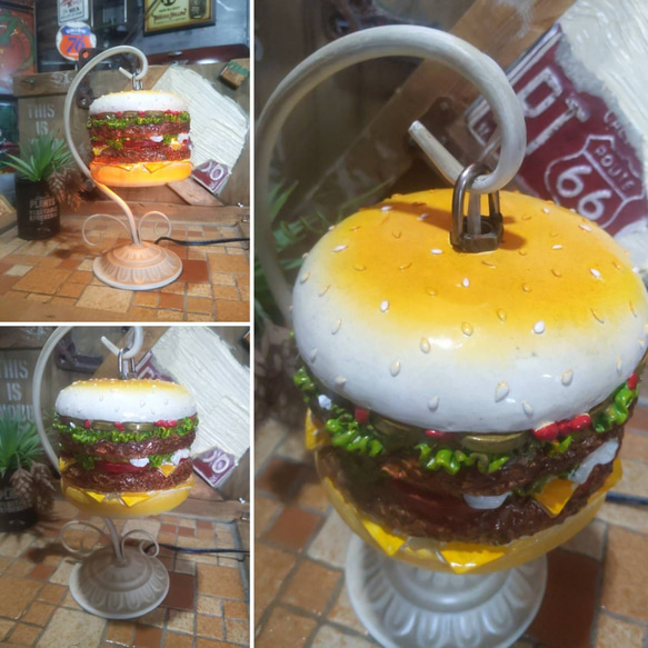 アメリカンダイナー  ハンバーガー 電飾看板  バーガーズ ランプ（ホワイト）  BURGERS スタンドランプ 4枚目の画像